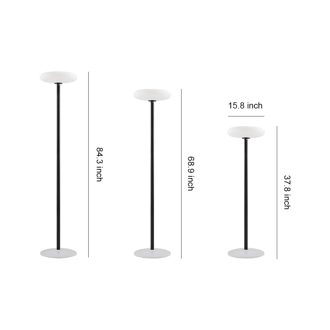 Solar Outdoor Patio Floor Lamp — Aluminum and PE, 360° Diffusion, 8000mAh, IP65, 96cm / 175cm / 214cm