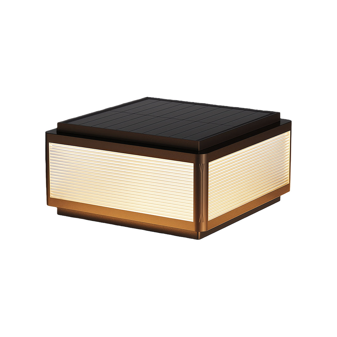 Modern Outdoor Pillar Light — Black Aluminum, White Acrylic, LED, Hardwired or Solar, 25cm / 30cm / 40cm, IP54, 3-Step Dimming