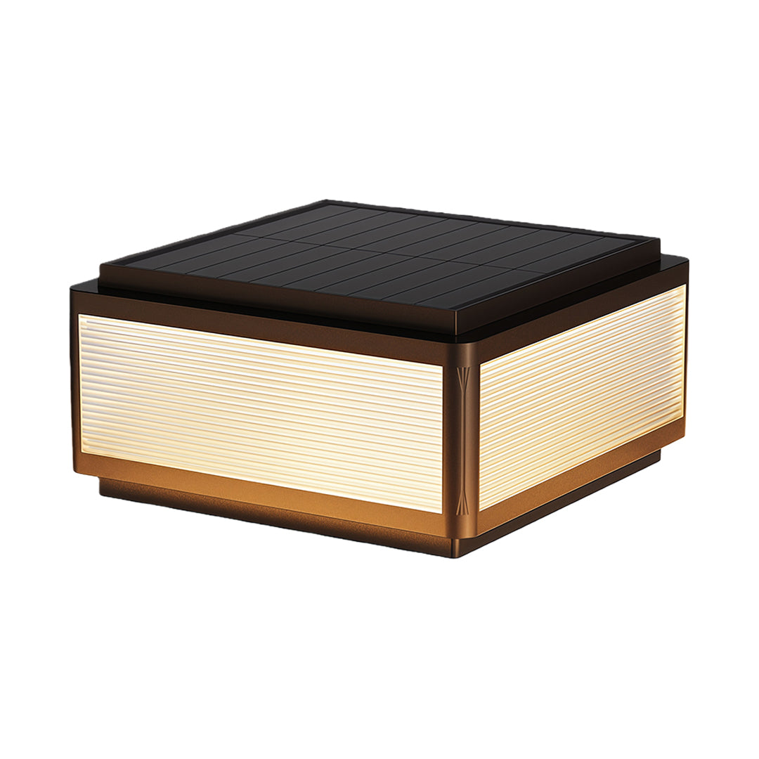 Modern Outdoor Pillar Light — Black Aluminum, White Acrylic, LED, Hardwired or Solar, 25cm / 30cm / 40cm, IP54, 3-Step Dimming