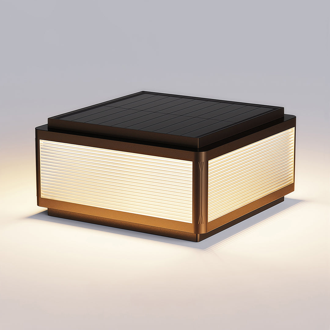 Modern Outdoor Pillar Light — Black Aluminum, White Acrylic, LED, Hardwired or Solar, 25cm / 30cm / 40cm, IP54, 3-Step Dimming