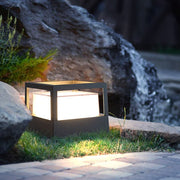 outdoor pier mount lamp with square double layer shade
