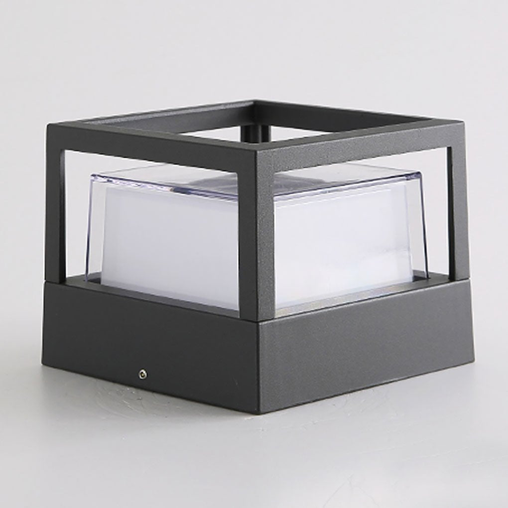 outdoor pier mount lamp with square double layer shade