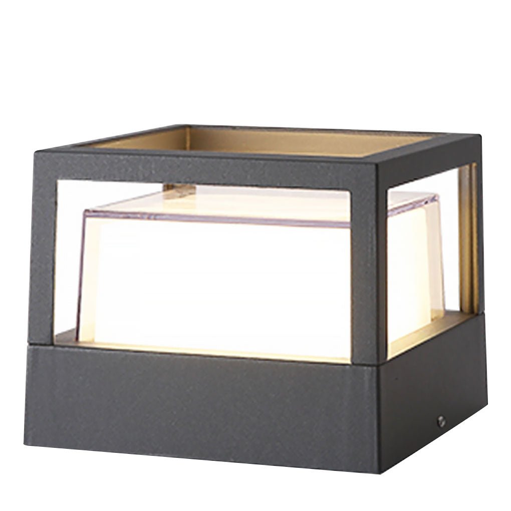 outdoor pier mount lamp with square double layer shade
