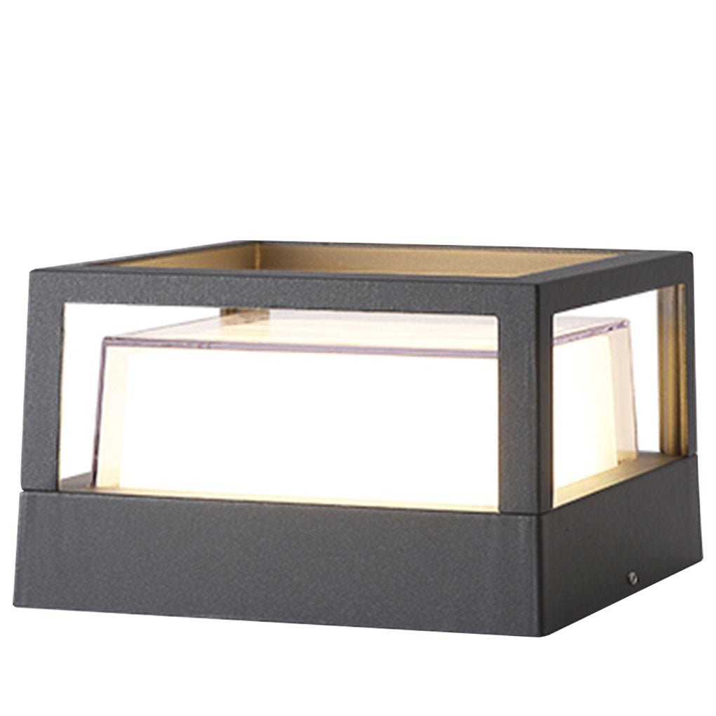 outdoor pier mount lamp with square double layer shade