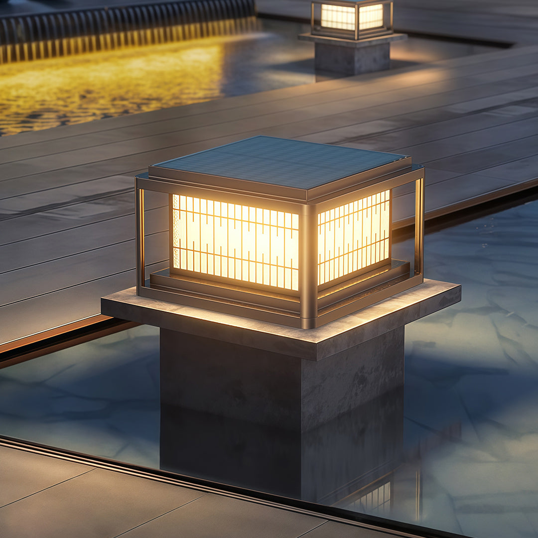 Modern Outdoor LED Pillar Light — Aluminum & Acrylic, Solar / Hardwired, IP54, 25cm / 30cm / 40cm