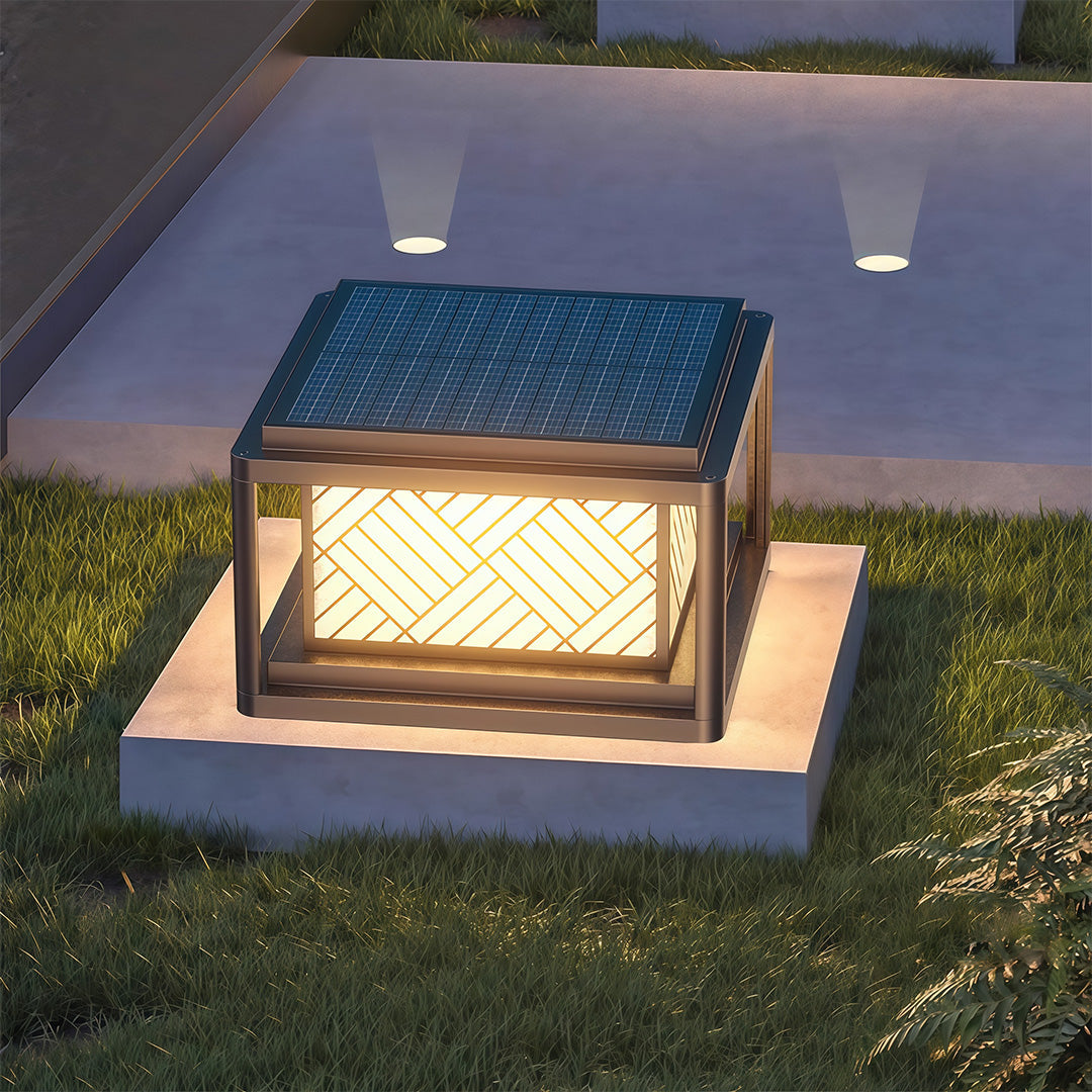 Modern Outdoor LED Pillar Light — Aluminum & Acrylic, Solar or Wired, IP54, 25CM / 30CM / 40CM