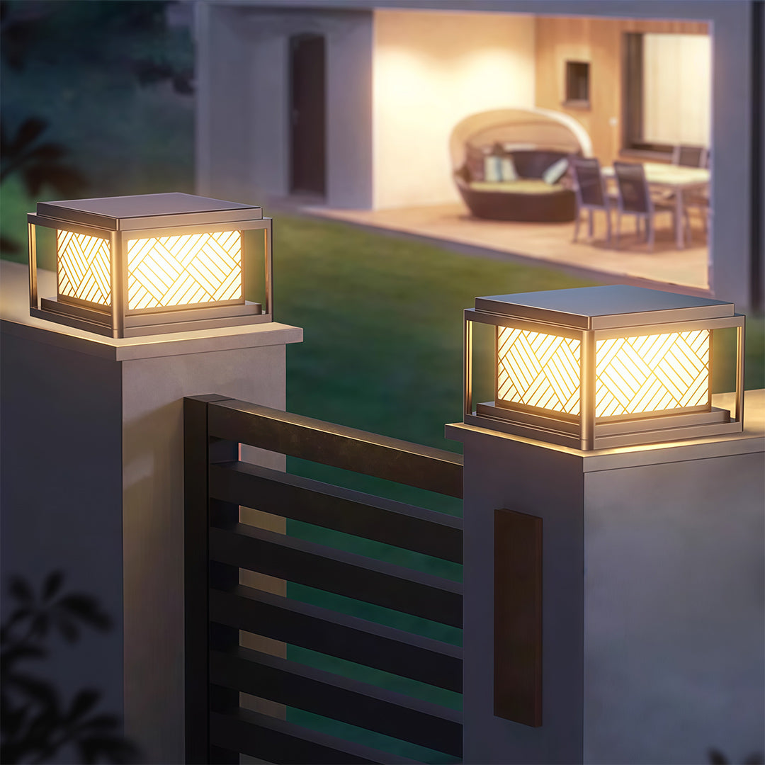 Modern Outdoor LED Pillar Light — Aluminum & Acrylic, Solar or Wired, IP54, 25CM / 30CM / 40CM