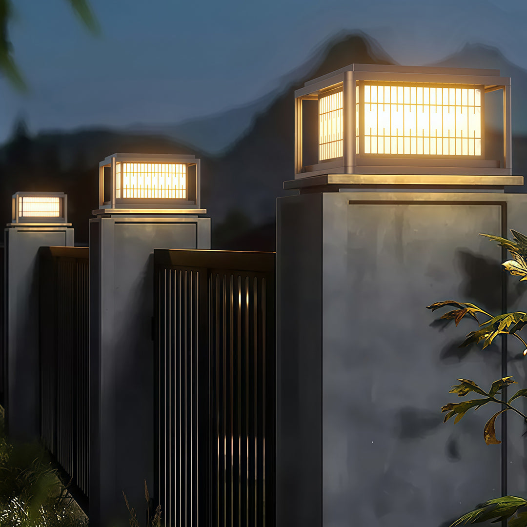 Modern Outdoor LED Pillar Light — Aluminum & Acrylic, Solar / Hardwired, IP54, 25cm / 30cm / 40cm