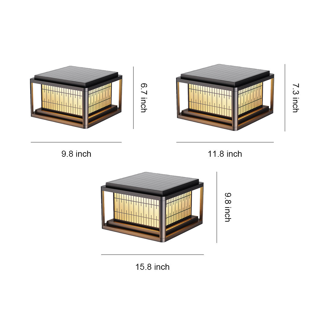 Modern Outdoor LED Pillar Light — Aluminum & Acrylic, Solar / Hardwired, IP54, 25cm / 30cm / 40cm
