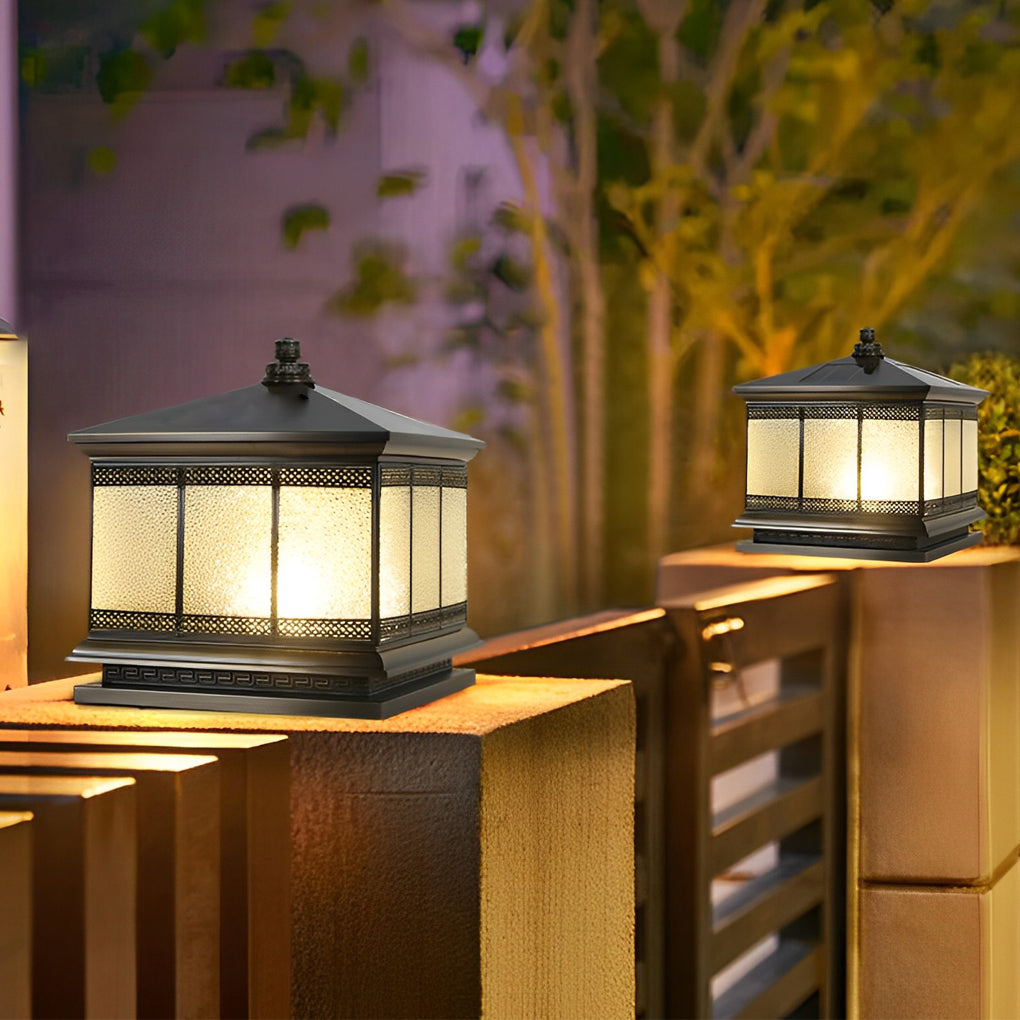Retro Copper Solar Pillar Light — Solid Copper, Antique Bronze, E27, IP65 Weatherproof, Dual Power, 3 Sizes
