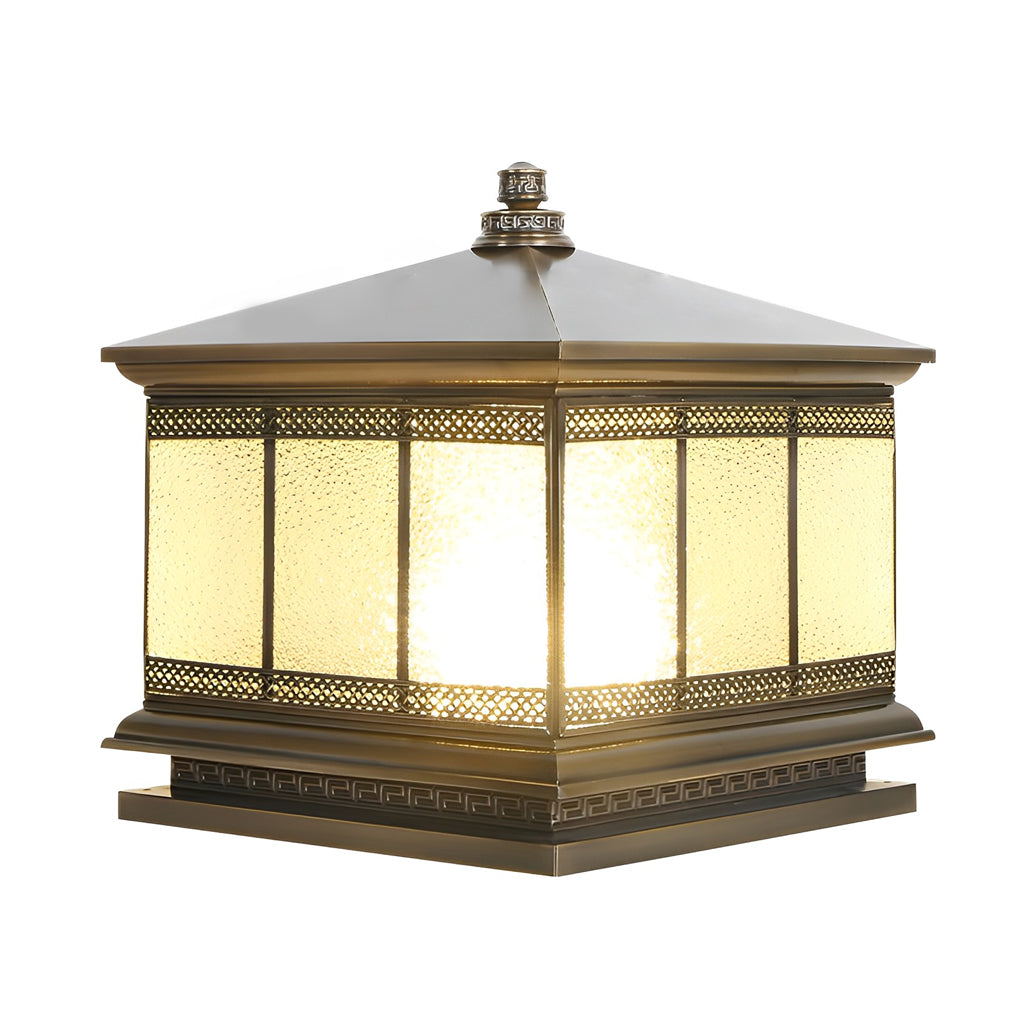 Retro Copper Solar Pillar Light — Solid Copper, Antique Bronze, E27, IP65 Weatherproof, Dual Power, 3 Sizes