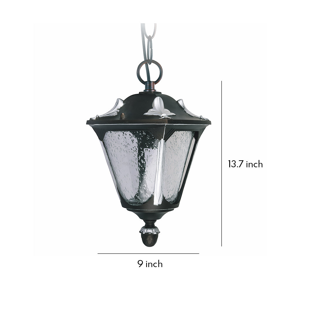 Minimalist Outdoor Pendant Light — Sand Black Aluminum, Frosted Glass, 9W Warm, IP44, 1-Light