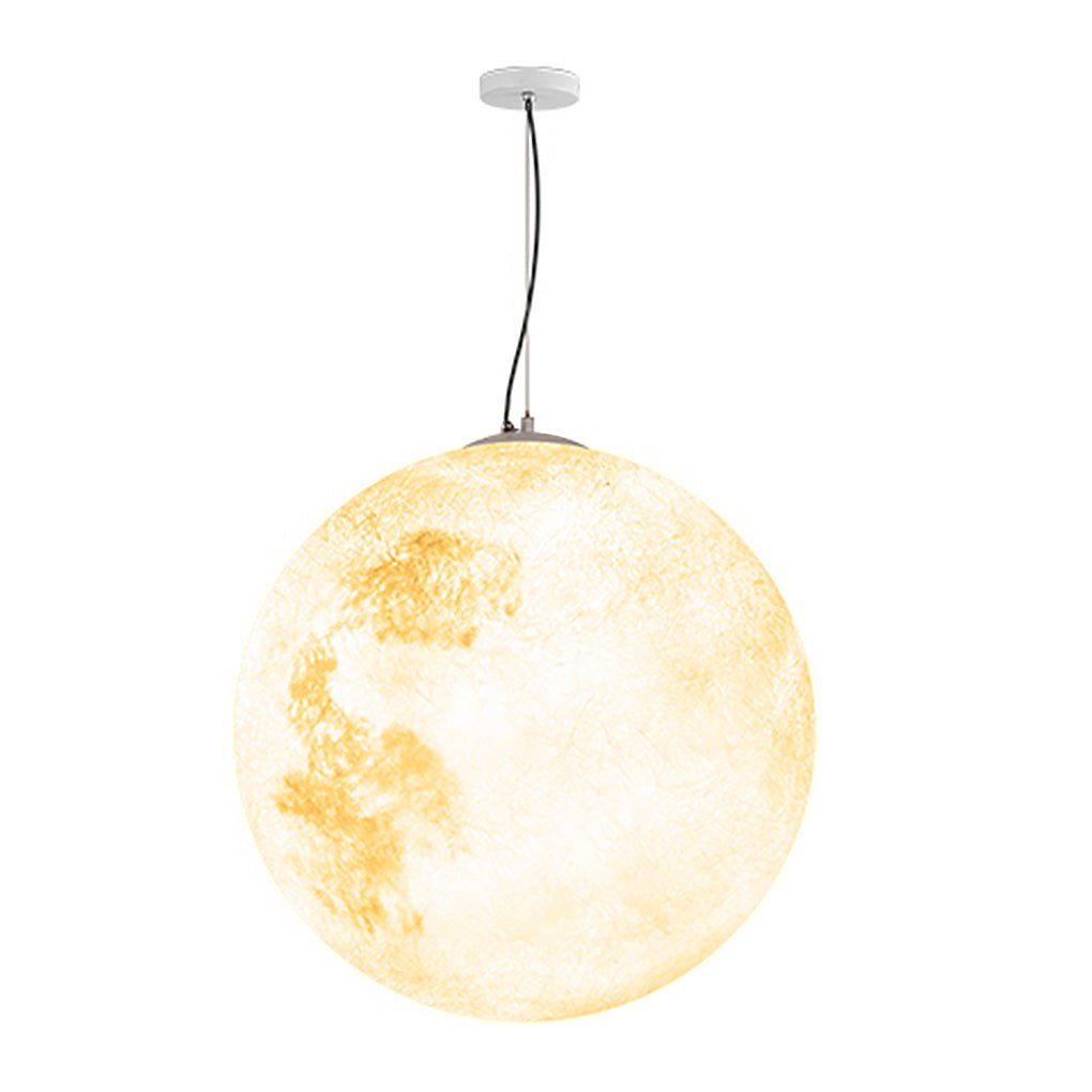 Moon Texture Outdoor Hanging Chandelier — Resin & Glass Fiber, LED 3000K, IP65 Weatherproof
