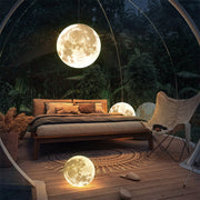Moon Texture Outdoor Hanging Chandelier — Resin & Glass Fiber, LED 3000K, IP65 Weatherproof