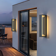 Modern Outdoor Wall Sconce — Stainless Steel & Acrylic, LED, Solar / Hardwired, IP65, 3 Sizes