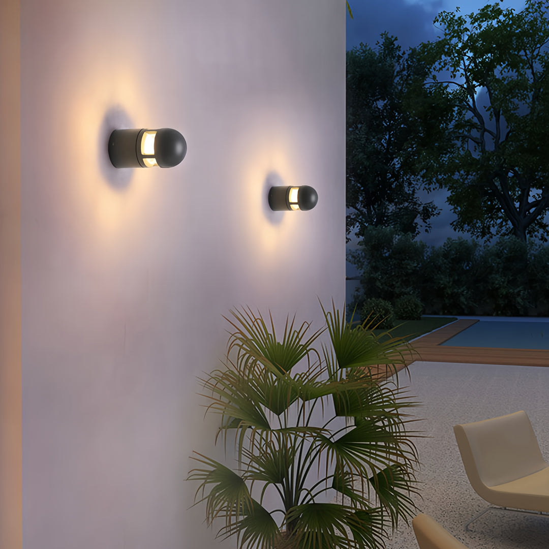 Minimalist Outdoor Wall Sconce — Die-Cast Aluminum, Bluish-Gray, 12W LED, IP65 Weatherproof