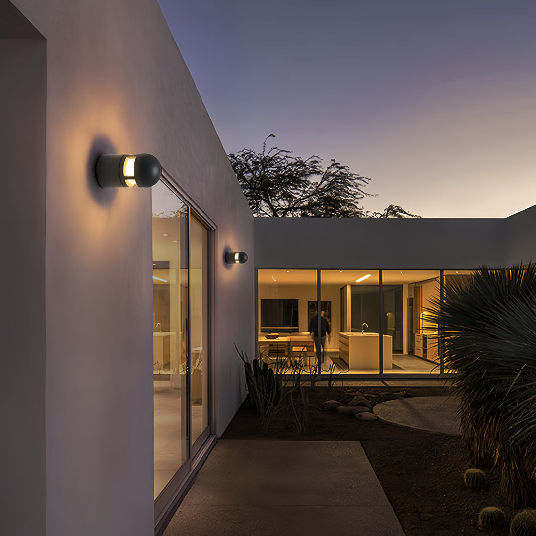 Minimalist Outdoor Wall Sconce — Die-Cast Aluminum, Bluish-Gray, 12W LED, IP65 Weatherproof