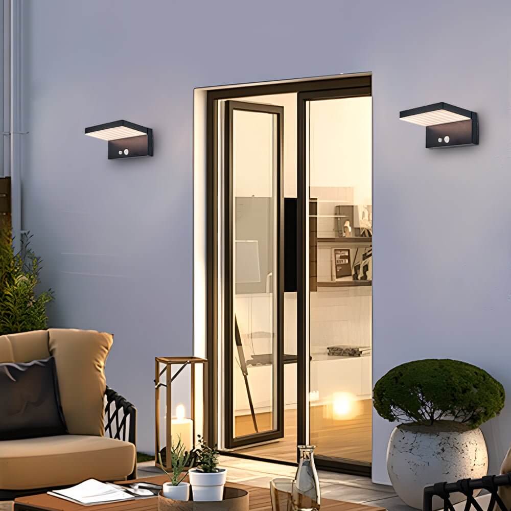 outdoor solar led motion sensor wall light eco friendly security solution