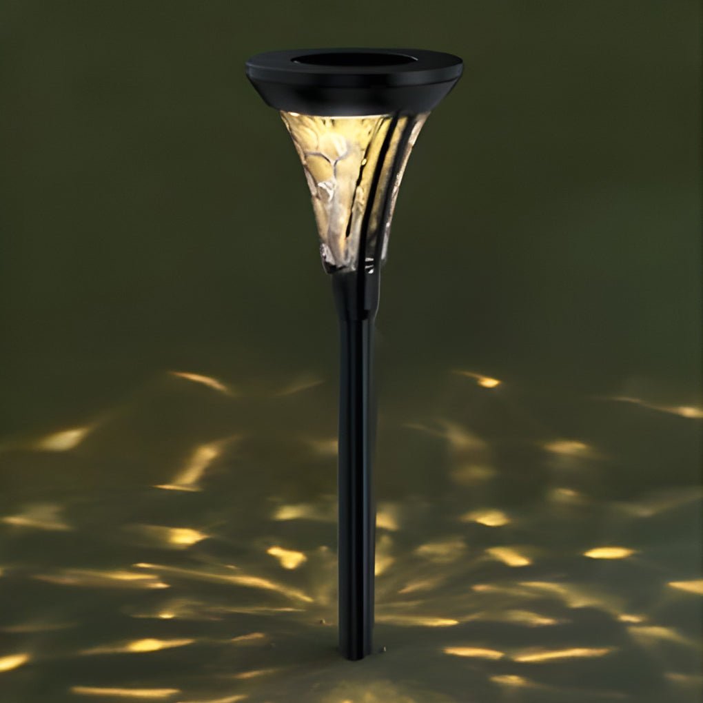 Romantic Pathway Lighting: Outdoor Solar LED Post Lights with Water Glass Lens