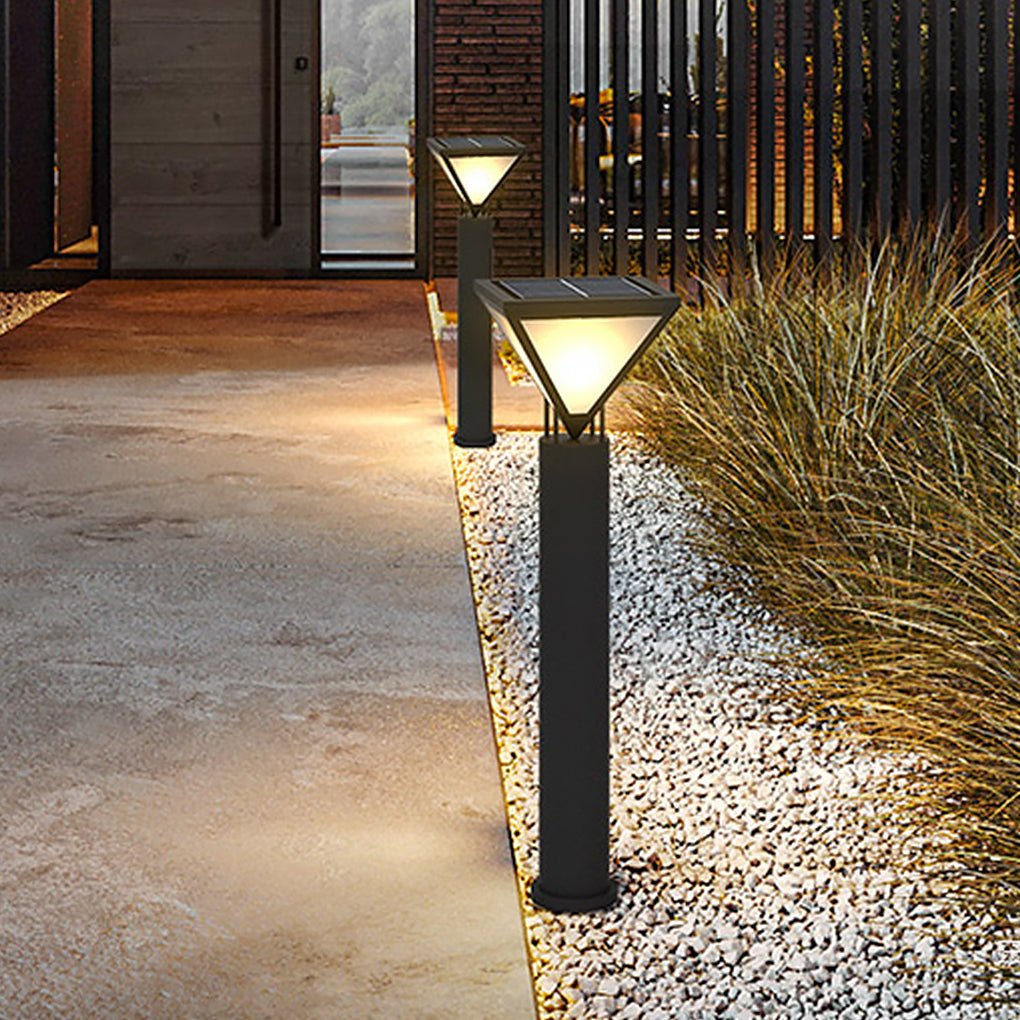 Industrial Outdoor Solar Lamp Post — Stainless Steel & PC, LED 3000K, IP54, 31"–98" Heights