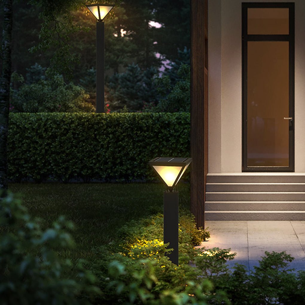 Industrial Outdoor Solar Lamp Post — Stainless Steel & PC, LED 3000K, IP54, 31"–98" Heights