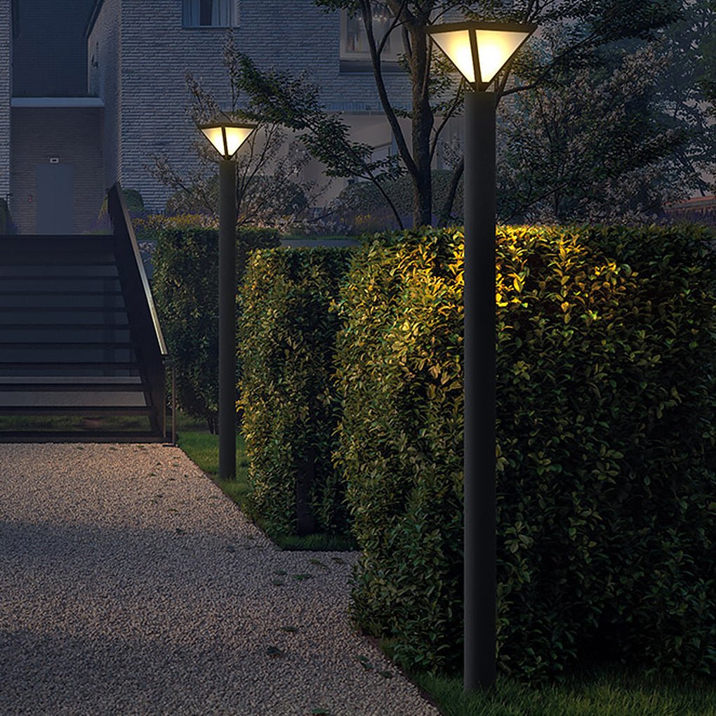 Industrial Outdoor Solar Lamp Post — Stainless Steel & PC, LED 3000K, IP54, 31"–98" Heights