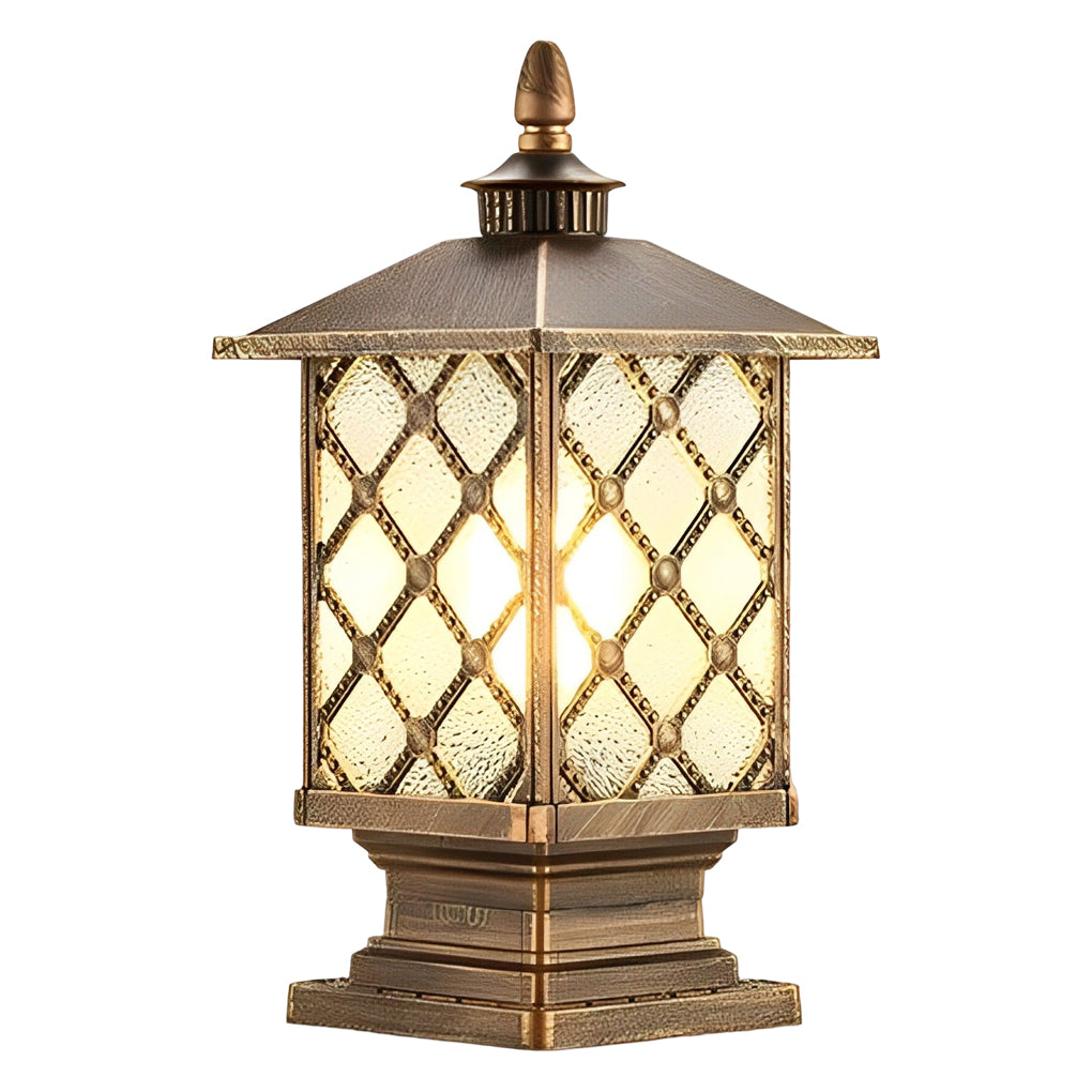 Modern Retro Outdoor Pillar Light — Die-Cast Aluminum, Frosted Glass, 12W LED E27, IP55, 3000K Warm White, Bronze or Black