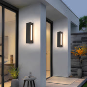 Modern Outdoor Wall Sconce — Black Iron, White Acrylic, LED, IP65 Weatherproof, 3000K / 4000K
