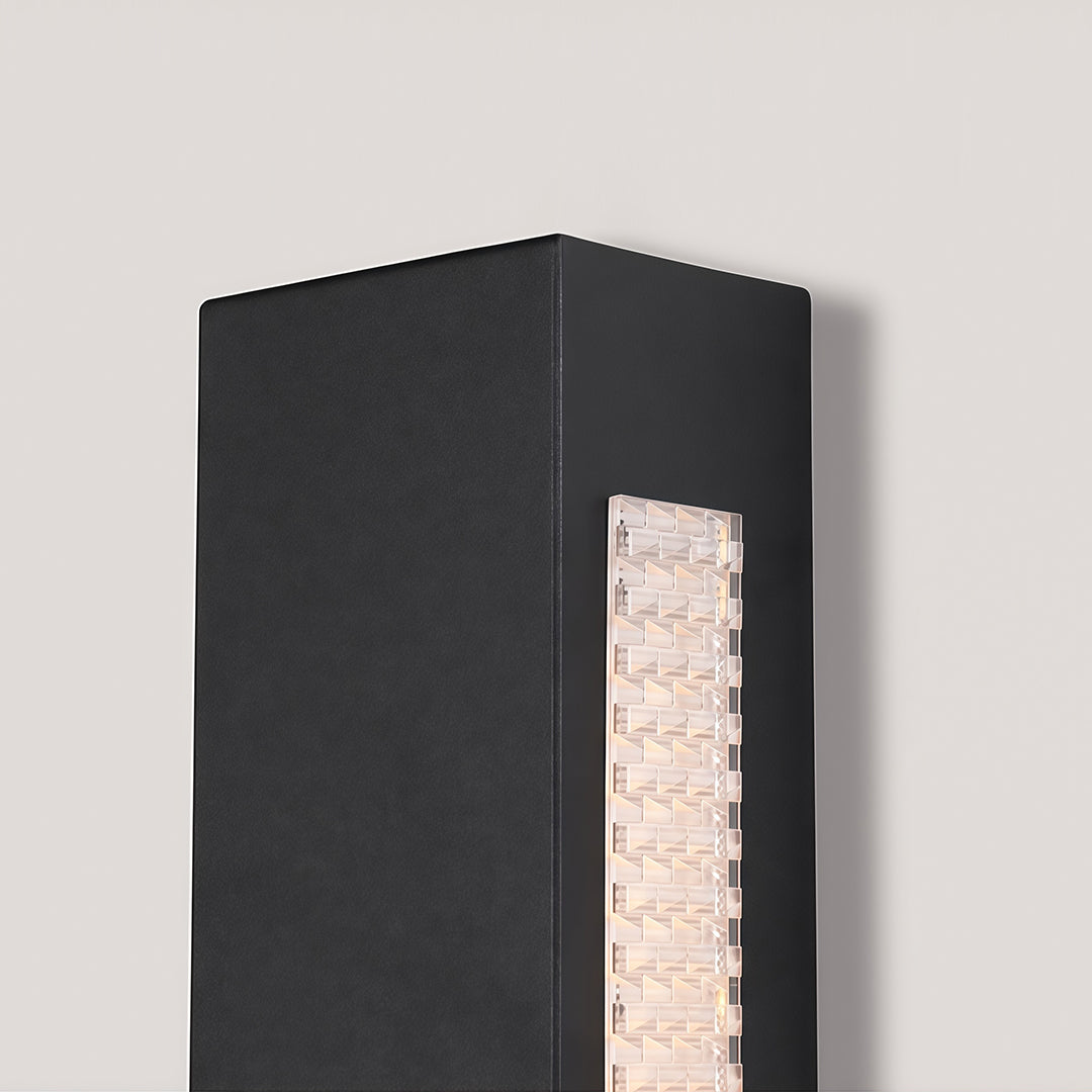 Modern Outdoor Wall Sconce — Black Iron, White Acrylic, LED, IP65 Weatherproof, 3000K / 4000K