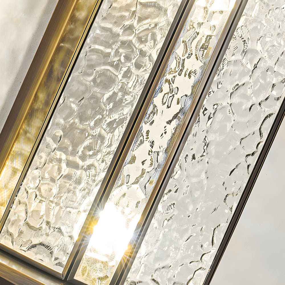 outdoor wall light with elegant brass and glass lantern in copper finish