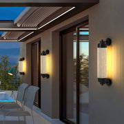 Modern Minimalist Linear Outdoor Wall Sconce — Copper, Black, 12W LED, IP65, 3000K Warm White, Hardwired