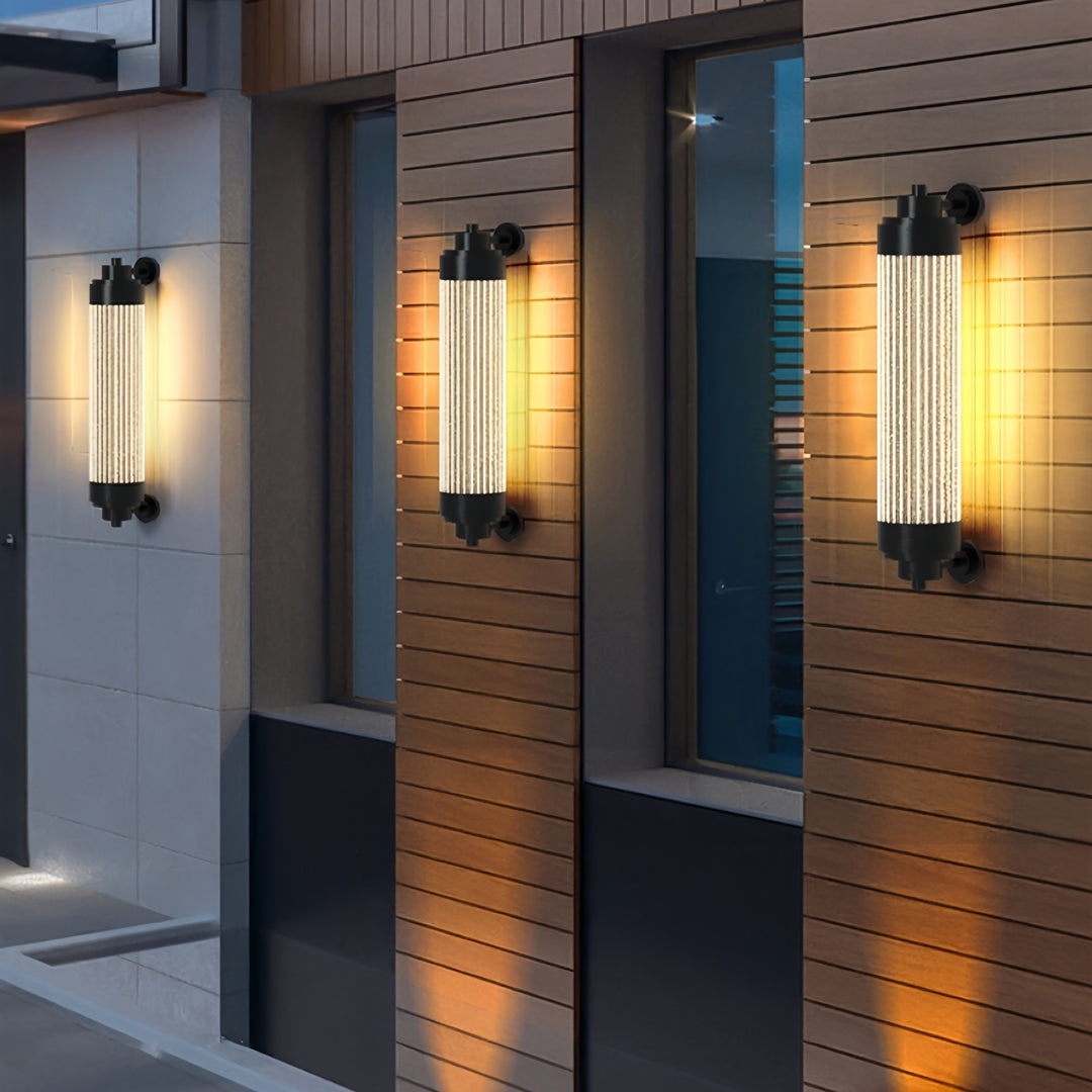 Modern Minimalist Linear Outdoor Wall Sconce — Copper, Black, 12W LED, IP65, 3000K Warm White, Hardwired
