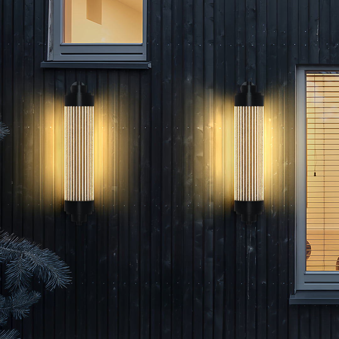 Modern Minimalist Linear Outdoor Wall Sconce — Copper, Black, 12W LED, IP65, 3000K Warm White, Hardwired