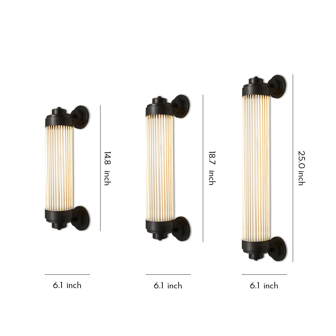 Modern Minimalist Linear Outdoor Wall Sconce — Copper, Black, 12W LED, IP65, 3000K Warm White, Hardwired