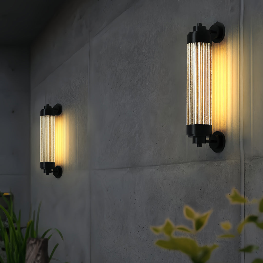 Modern Minimalist Linear Outdoor Wall Sconce — Copper, Black, 12W LED, IP65, 3000K Warm White, Hardwired