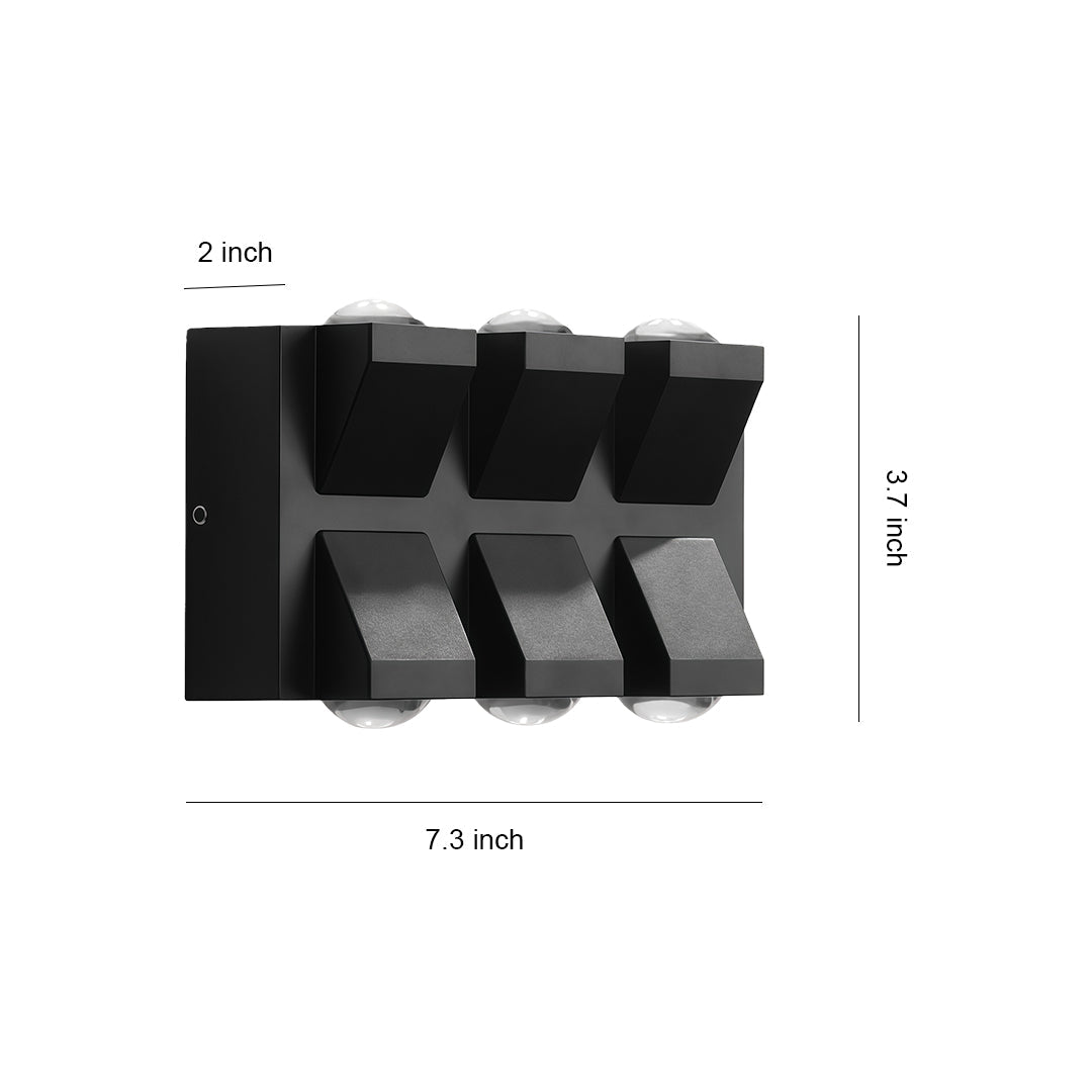 Black Waterproof LED Outdoor Wall Lights - Bidirectional Lamp