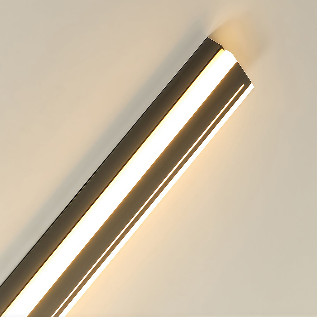 Modern Linear Outdoor Wall Sconce — Black Iron, Acrylic, LED, 3-Step Dimming, IP65, 16W–48W, 5 Sizes