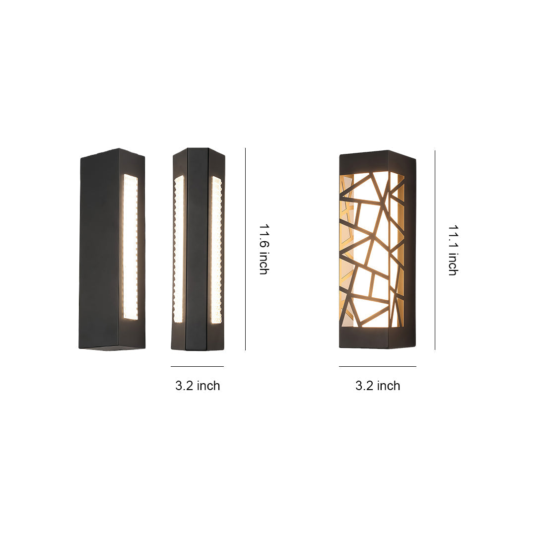 Modern Outdoor Wall Sconce — Black Iron, White Acrylic, LED, IP65 Weatherproof, 3000K / 4000K