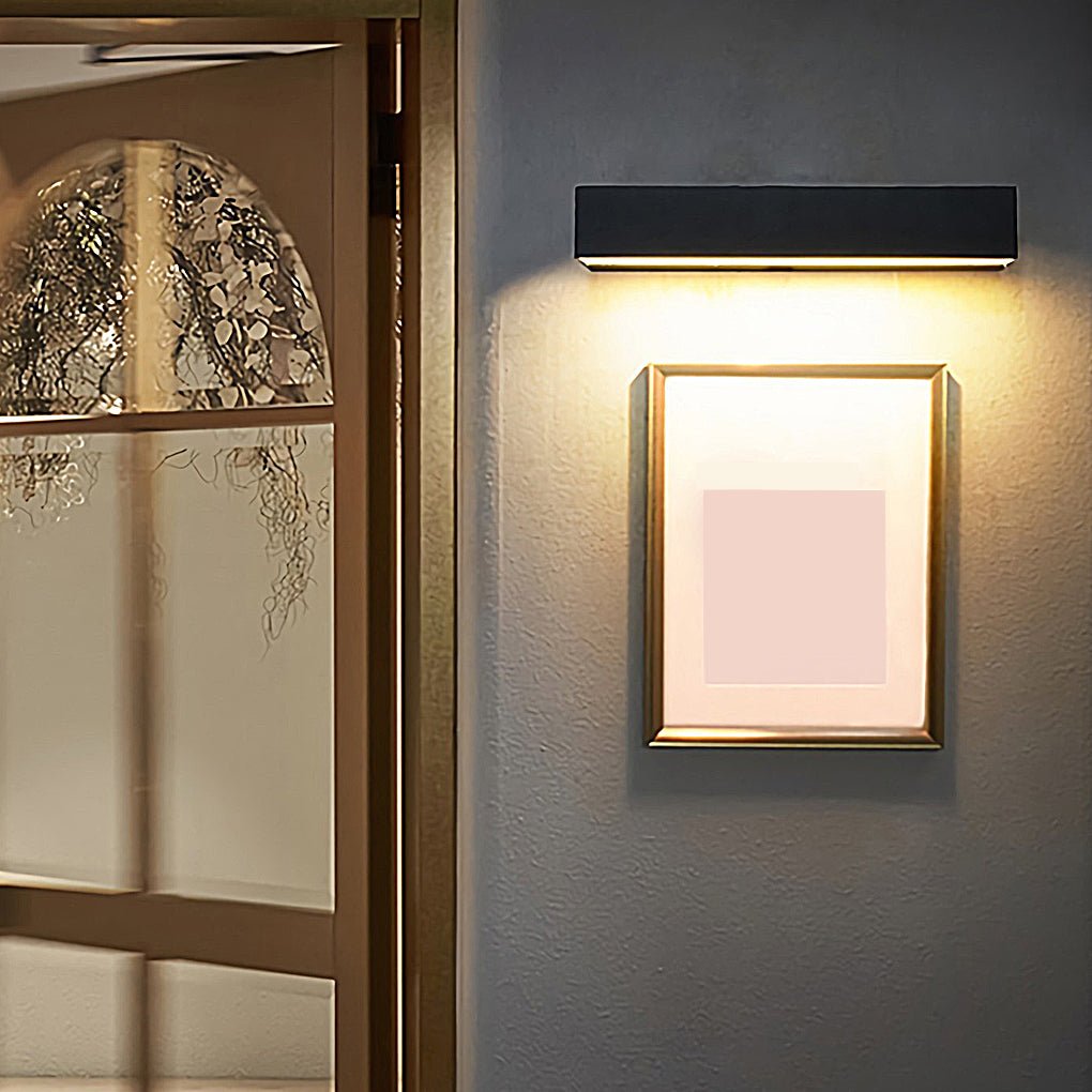 outdoor wall mounted rectangle led lights in matte black for porches