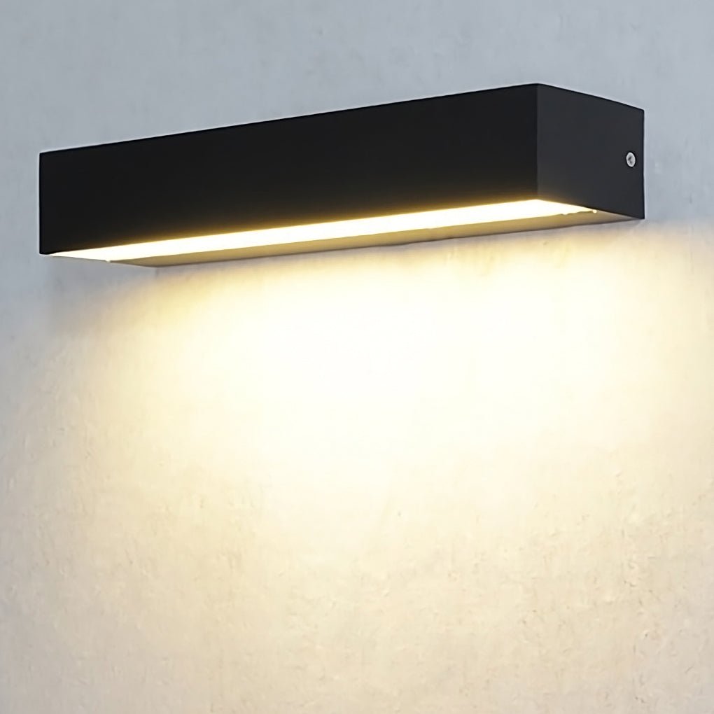outdoor wall mounted rectangle led lights in matte black for porches