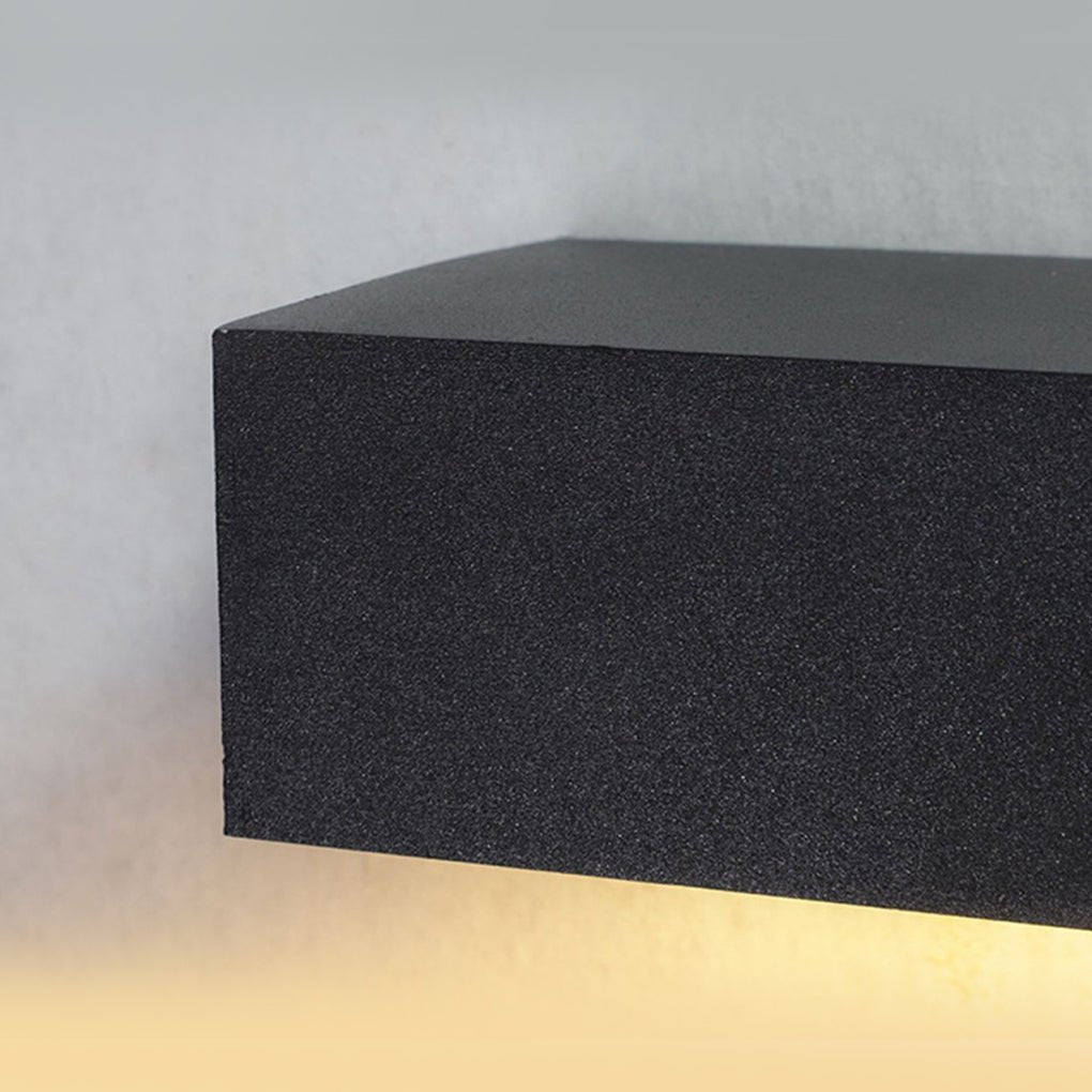 outdoor wall mounted rectangle led lights in matte black for porches