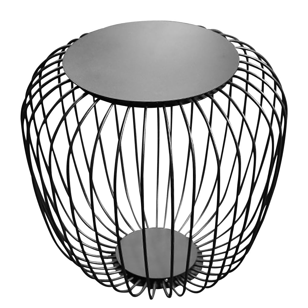 Cage-Shape Outdoor Landscape Stool Light — Galvanized Steel & Acrylic, LED, 3000K Warm White, IP55, DC12V