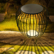 Cage-Shape Outdoor Landscape Stool Light — Galvanized Steel & Acrylic, LED, 3000K Warm White, IP55, DC12V