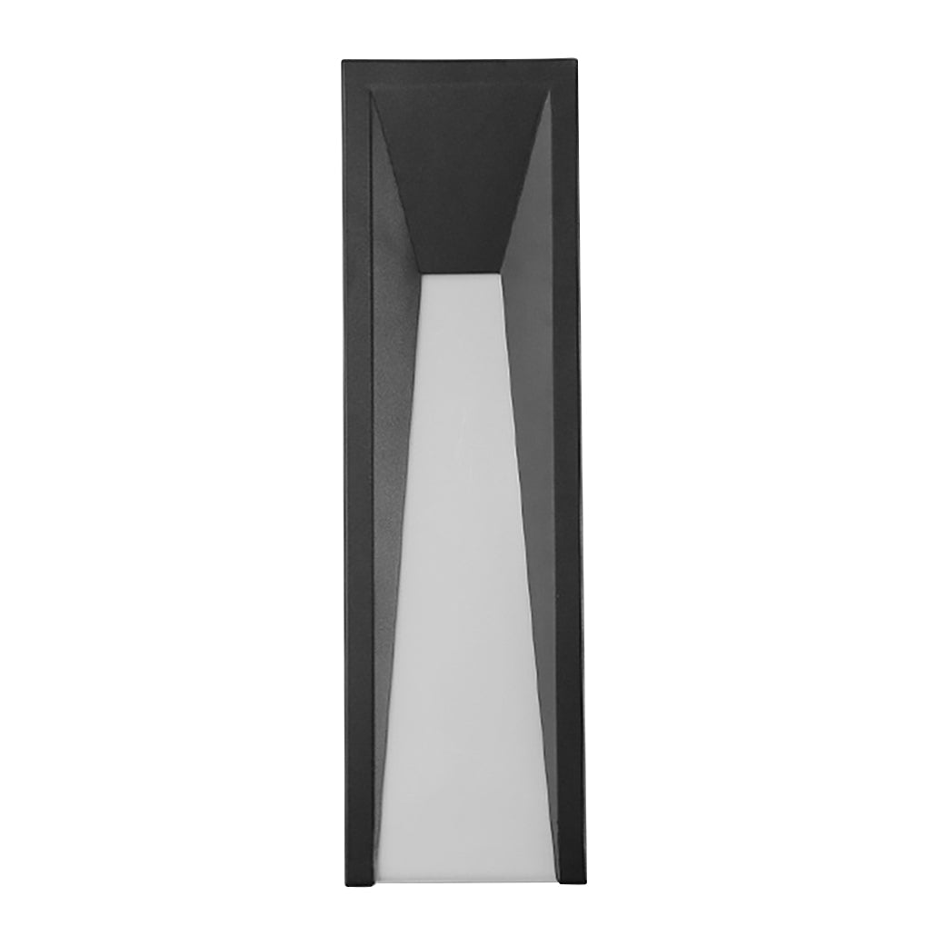 Arched Trapezoid Outdoor Wall Sconce — Black Stainless Steel & Acrylic, 9W LED, Waterproof