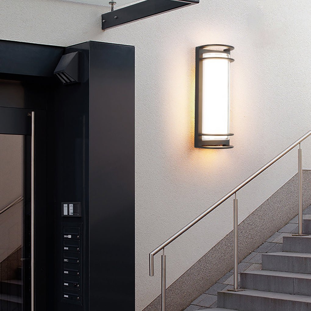 Double-Layer Outdoor Wall Sconce — Black Aluminum & Acrylic, LED 30W, Waterproof, 6.2" × 16.5"