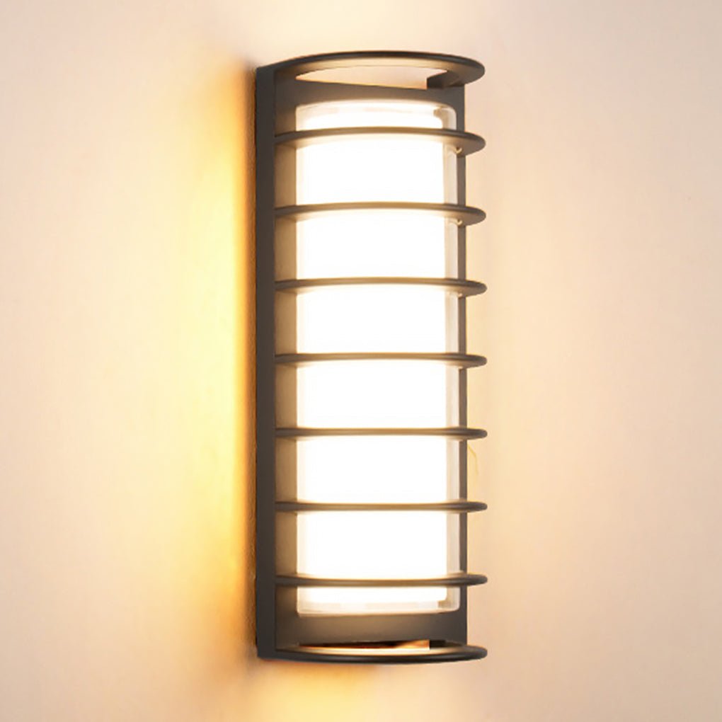 Double-Layer Outdoor Wall Sconce — Black Aluminum & Acrylic, LED 30W, Waterproof, 6.2" × 16.5"