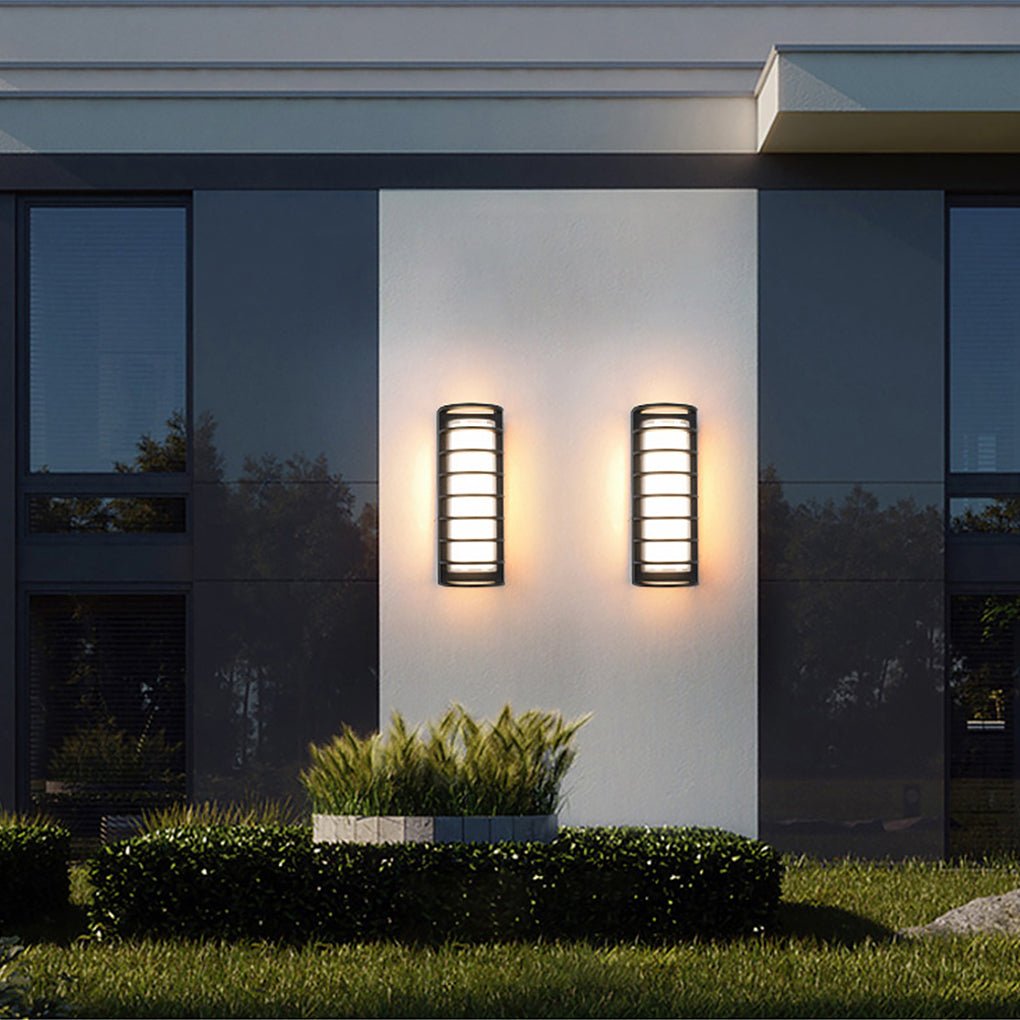 Double-Layer Outdoor Wall Sconce — Black Aluminum & Acrylic, LED 30W, Waterproof, 6.2" × 16.5"