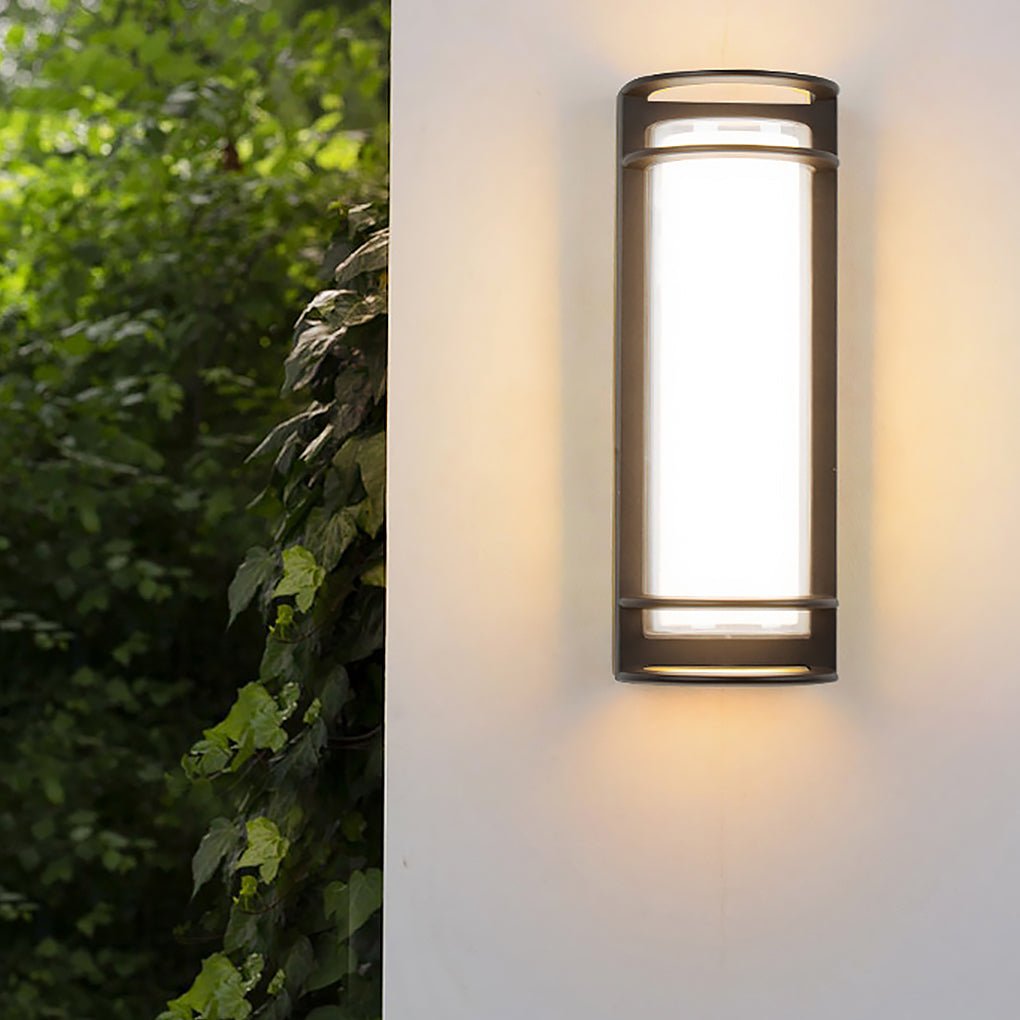 Double-Layer Outdoor Wall Sconce — Black Aluminum & Acrylic, LED 30W, Waterproof, 6.2" × 16.5"