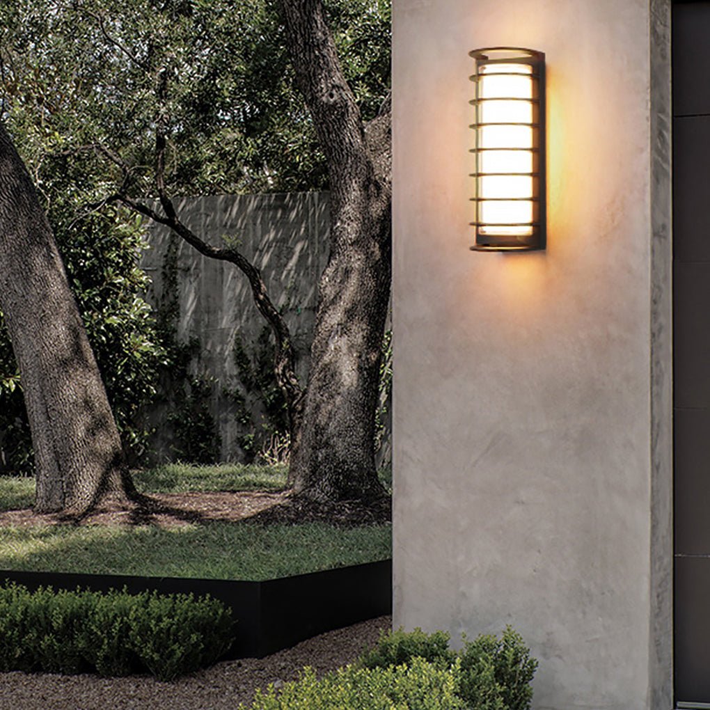 Double-Layer Outdoor Wall Sconce — Black Aluminum & Acrylic, LED 30W, Waterproof, 6.2" × 16.5"