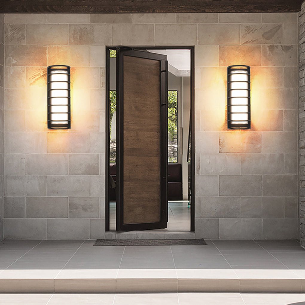 Double-Layer Outdoor Wall Sconce — Black Aluminum & Acrylic, LED 30W, Waterproof, 6.2" × 16.5"